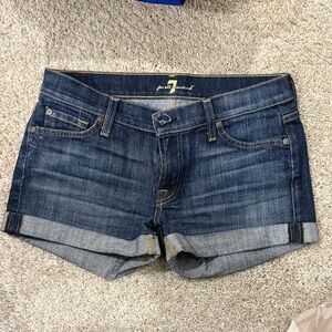 7 For All Mankind Dark Blue Jean Shorts